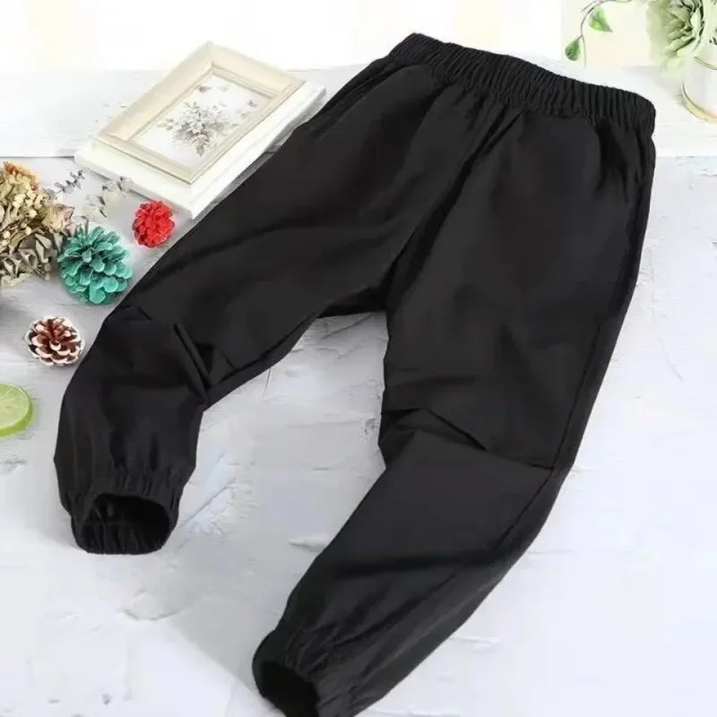 Spring Autumn Style Quick Drying Sports Summer Children Clothing Boys Casual Pants Thin Breathable Mid Large Children