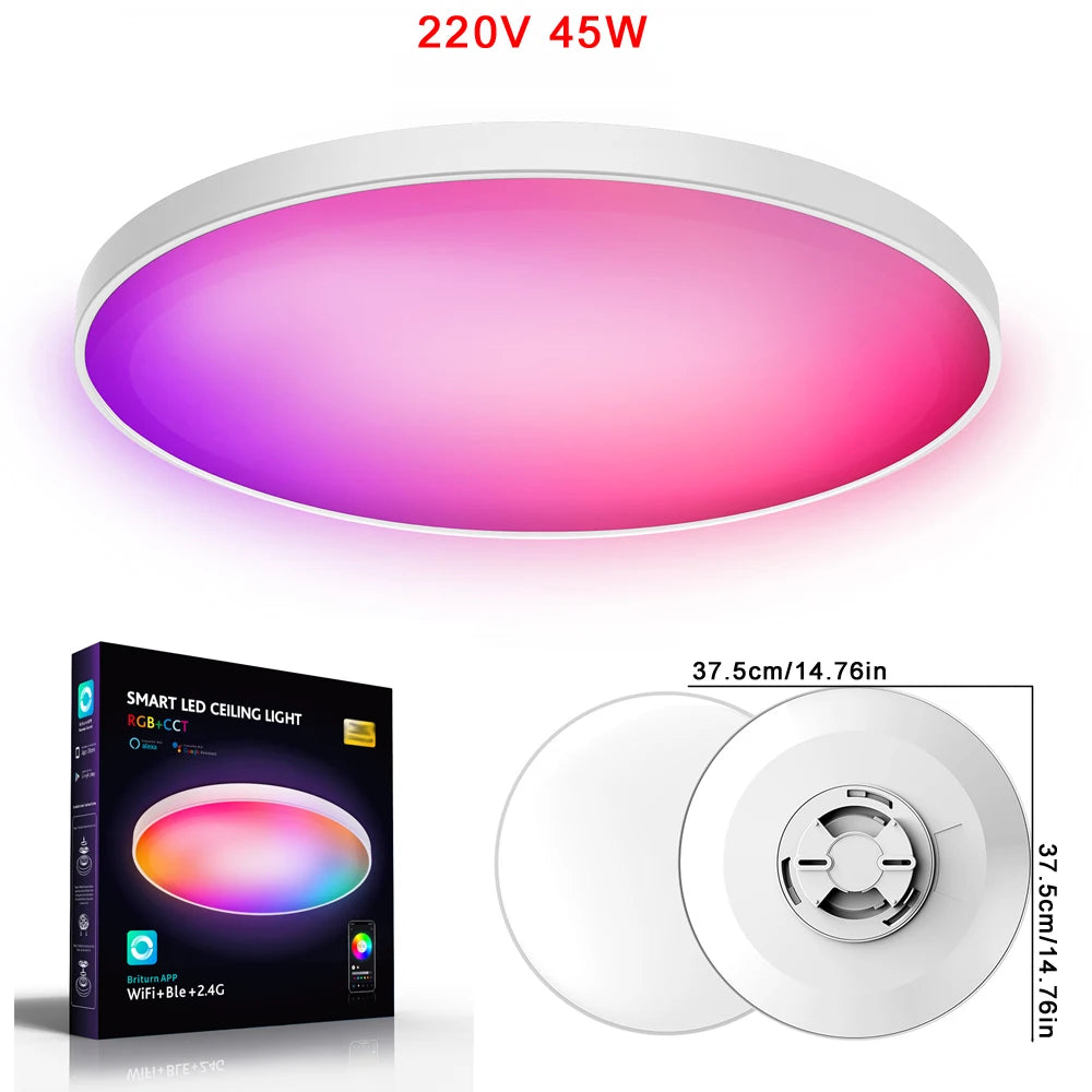 Smart Ceiling Light WiFi 30W 48W RGBCW Decken Lamp Voice Control LED Lights Plafonnier Home Room Decoration With Google Alexa