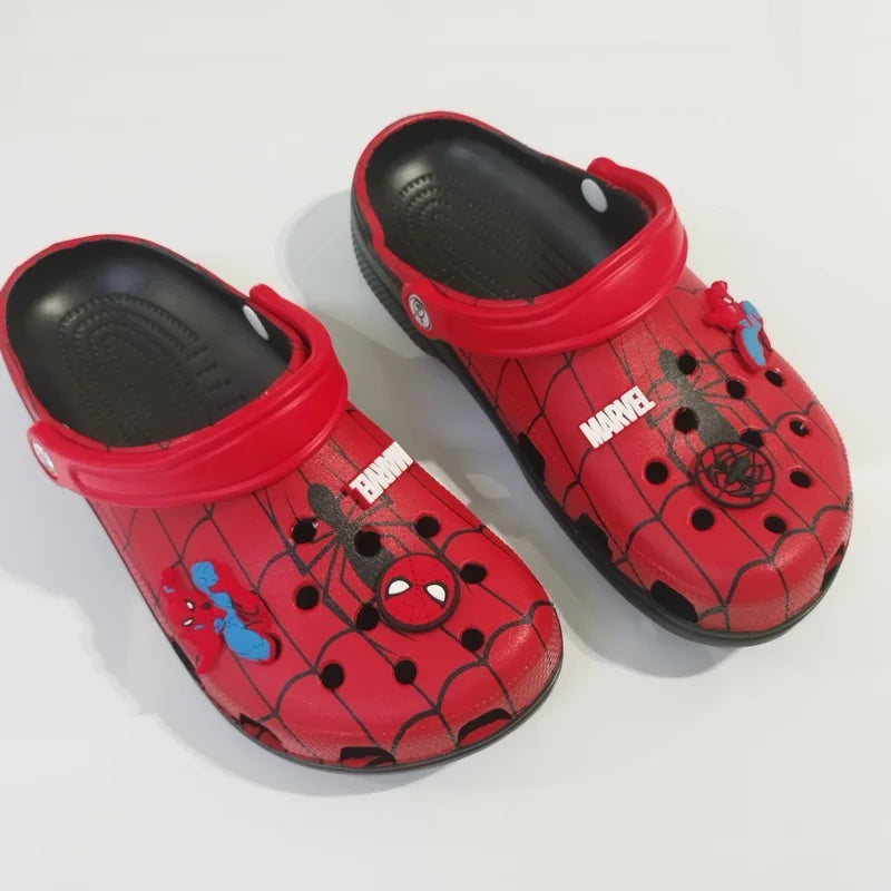Summer Cartoon Spider-Man Shoes Hole Slippers Outdoor Beach Sandals Comfortable Casual Lightweigt Eva Home Cool Boys Shoes