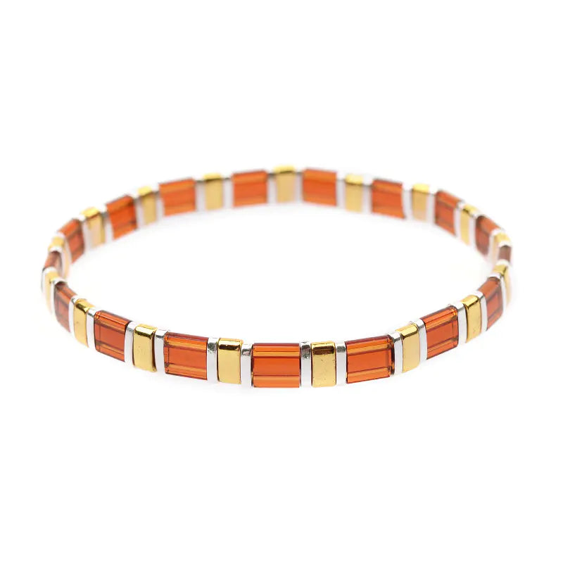 Colorful Square Beaded Bracelet for Women