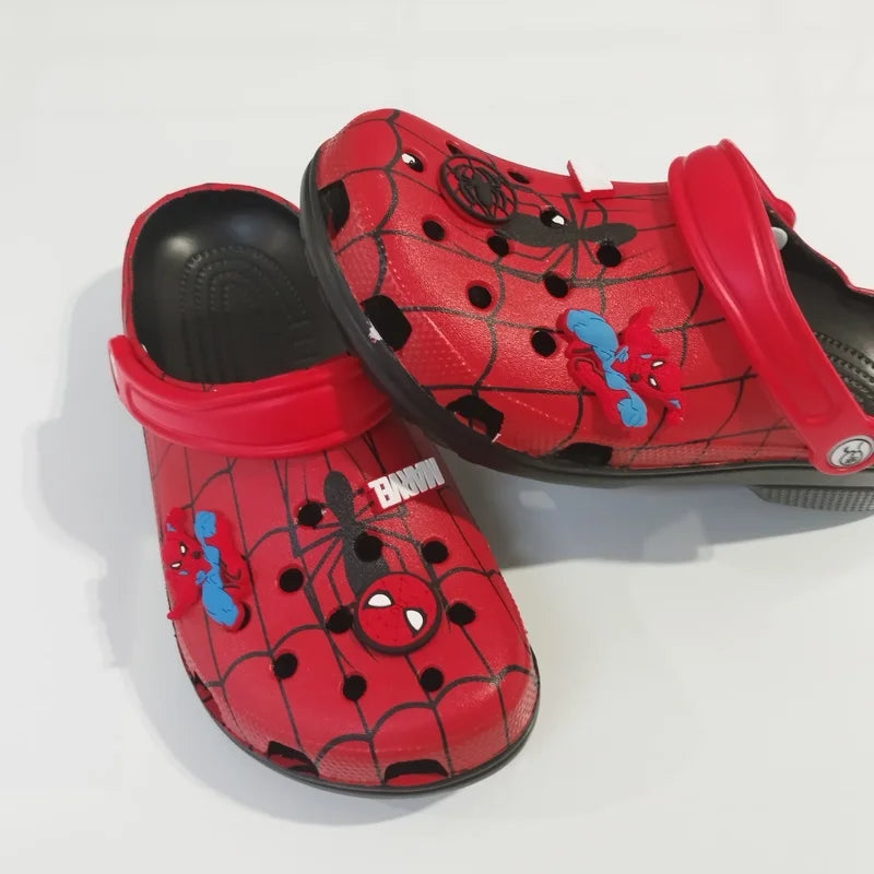 Summer Cartoon Spider-Man Shoes Hole Slippers Outdoor Beach Sandals Comfortable Casual Lightweigt Eva Home Cool Boys Shoes