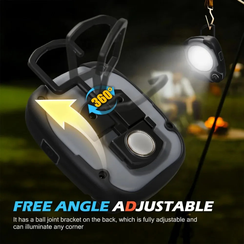 Rechargeable LED/COB Camping Lantern,500LM Stepless Dimming,Waterproof Lamp w/ Hook & Magnet for Hiking Camping Home Emergency