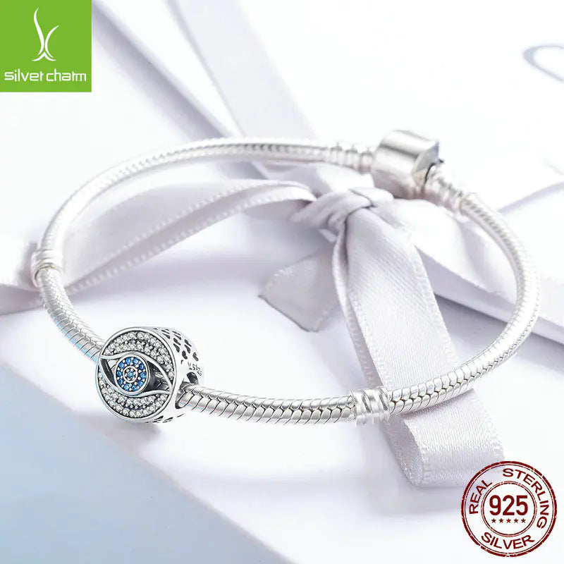 Original Design 925 Silver Bead Blue Evil Eye Bracelet