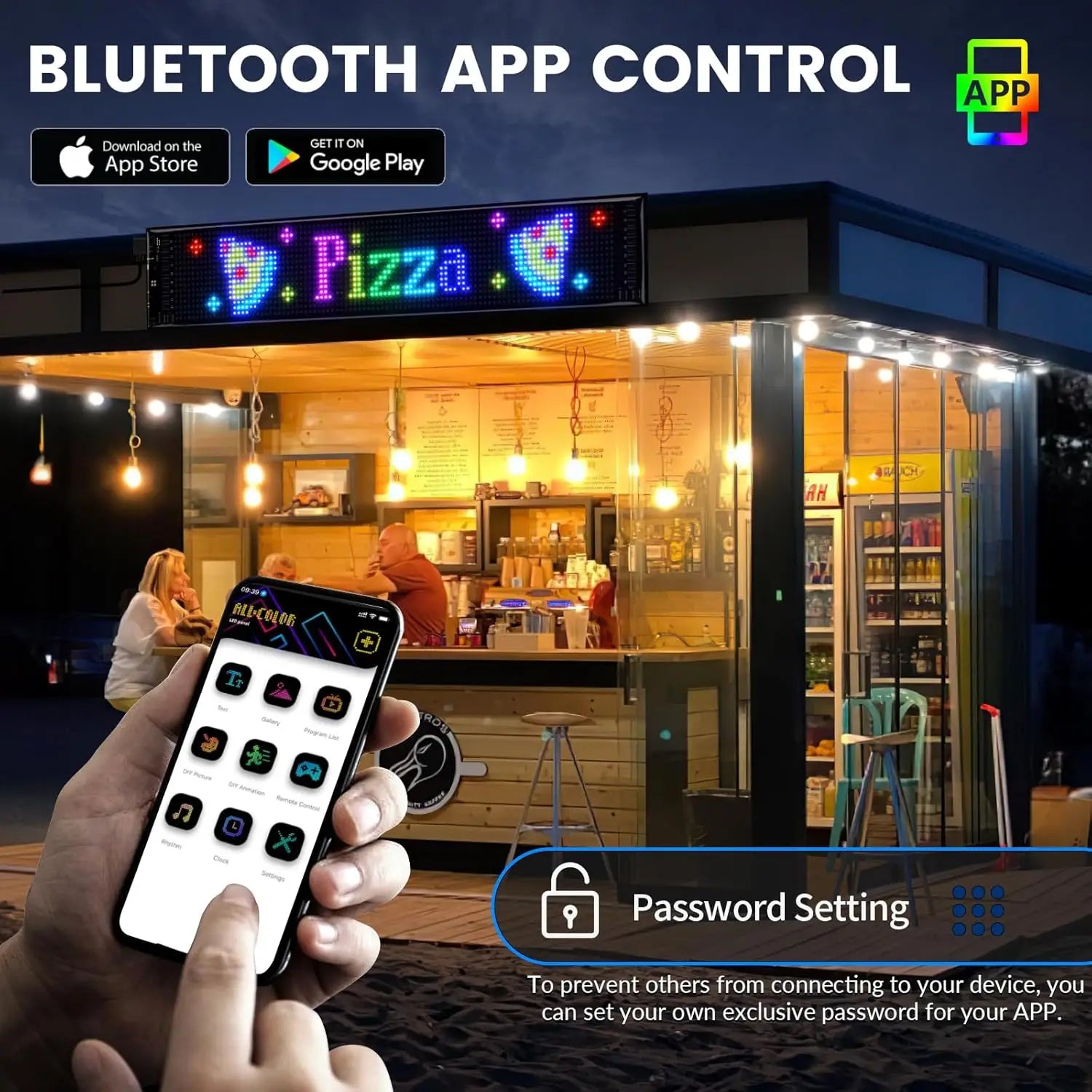 Programmable LED Matrix Panel for Advertising,Small Screen Animation 5V LED Sign for Car Business Shop Bar Party Festival Home