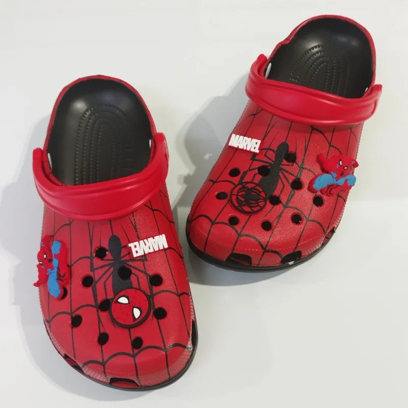 Summer Cartoon Spider-Man Shoes Hole Slippers Outdoor Beach Sandals Comfortable Casual Lightweigt Eva Home Cool Boys Shoes