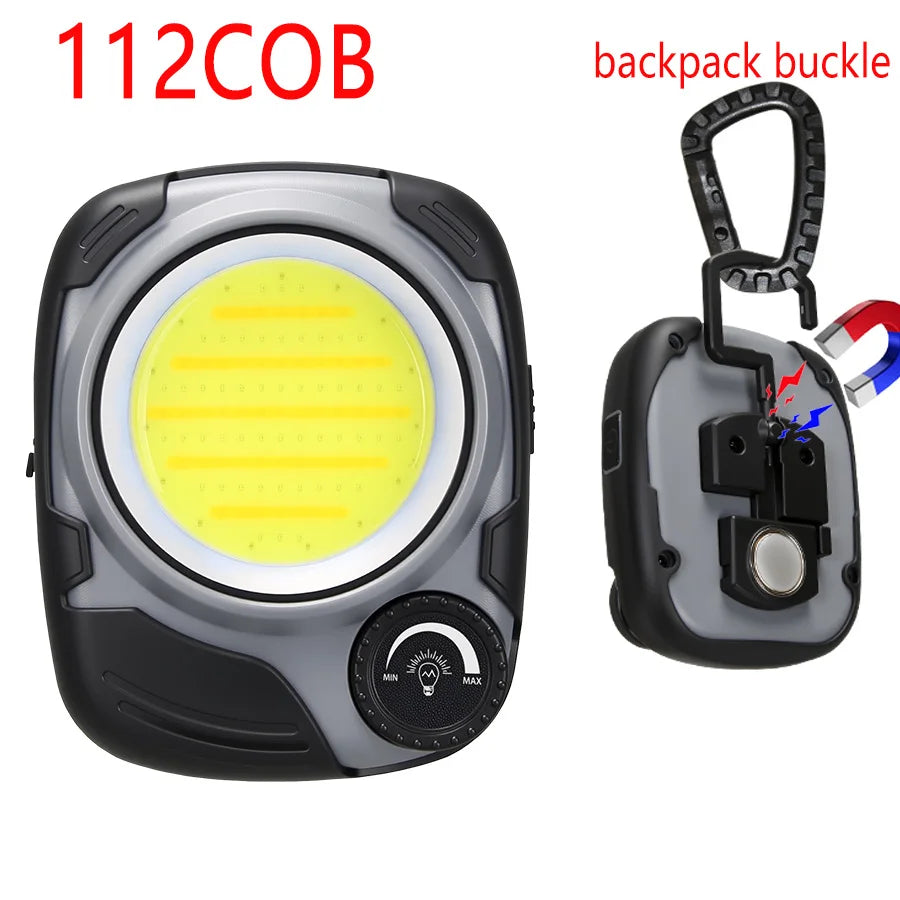 Rechargeable LED/COB Camping Lantern,500LM Stepless Dimming,Waterproof Lamp w/ Hook & Magnet for Hiking Camping Home Emergency