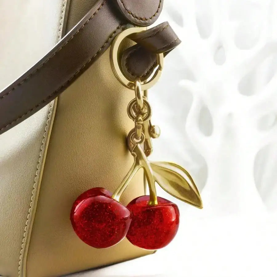 Trendy Red Cherry Pendant Keychain for Women Cute Bag Decorations Multifunctional Jewelry Car Key Accessories Charm Keyring Gift