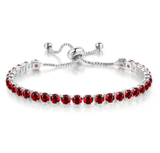 Adjustable 4mm Round Zircon Diamond Tennis Bracelet
