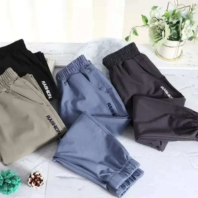 Spring Autumn Style Quick Drying Sports Summer Children Clothing Boys Casual Pants Thin Breathable Mid Large Children