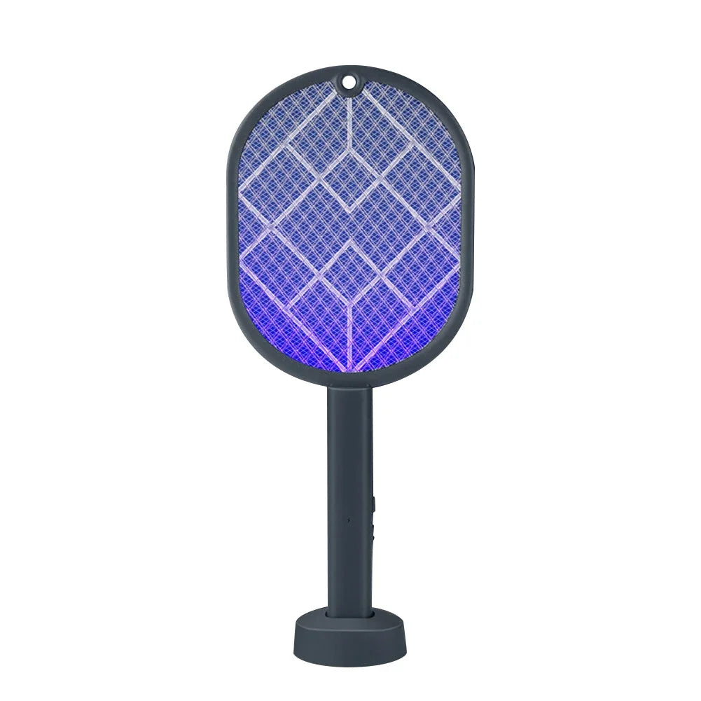 Upgraded 2-in-1 Mosquito Racket Insect Killer Purple Lamp USB Charging Protective Net Household Supplies for Home Summer Sleep