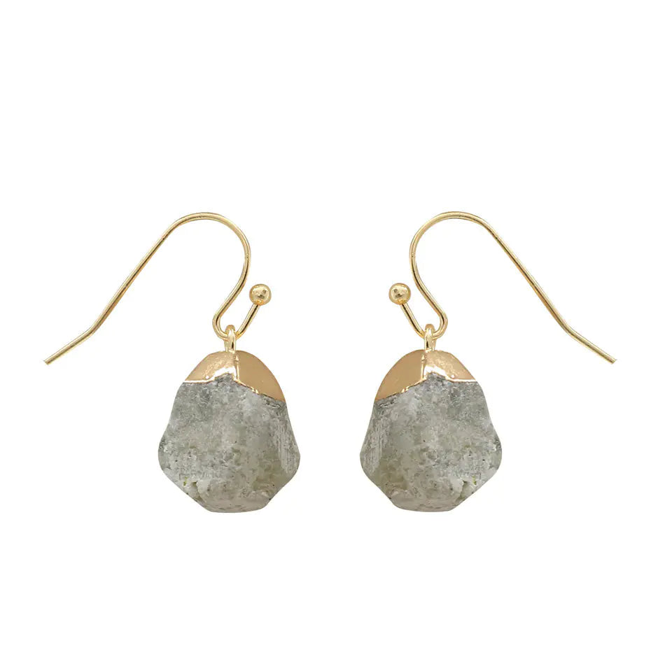 Raw Stone Crystal Earrings - Trendy Accessories