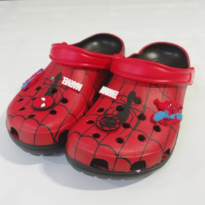 Summer Cartoon Spider-Man Shoes Hole Slippers Outdoor Beach Sandals Comfortable Casual Lightweigt Eva Home Cool Boys Shoes