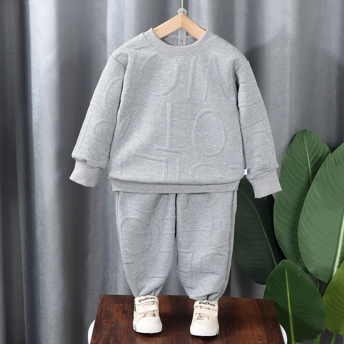 Spring Children's Spring Clothes Round Neck Long Sleeve Sweater Boys and Girls Trendy Baby Stylish Children's Clothing 2PCS