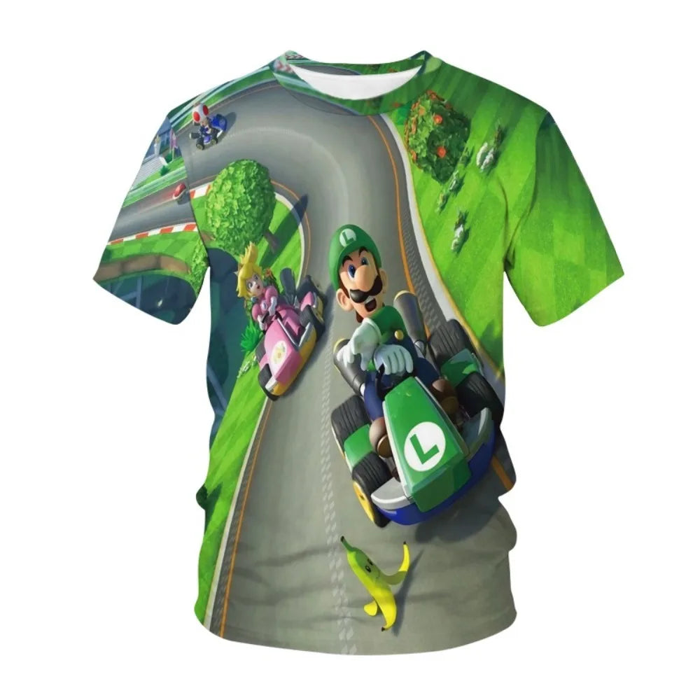 Summer T-shirt Super Mario bros T-shirt Kids Harajuku Fashion Casual T-Shirt Boy Girls Polyester Summer Men Women Short Sleeve