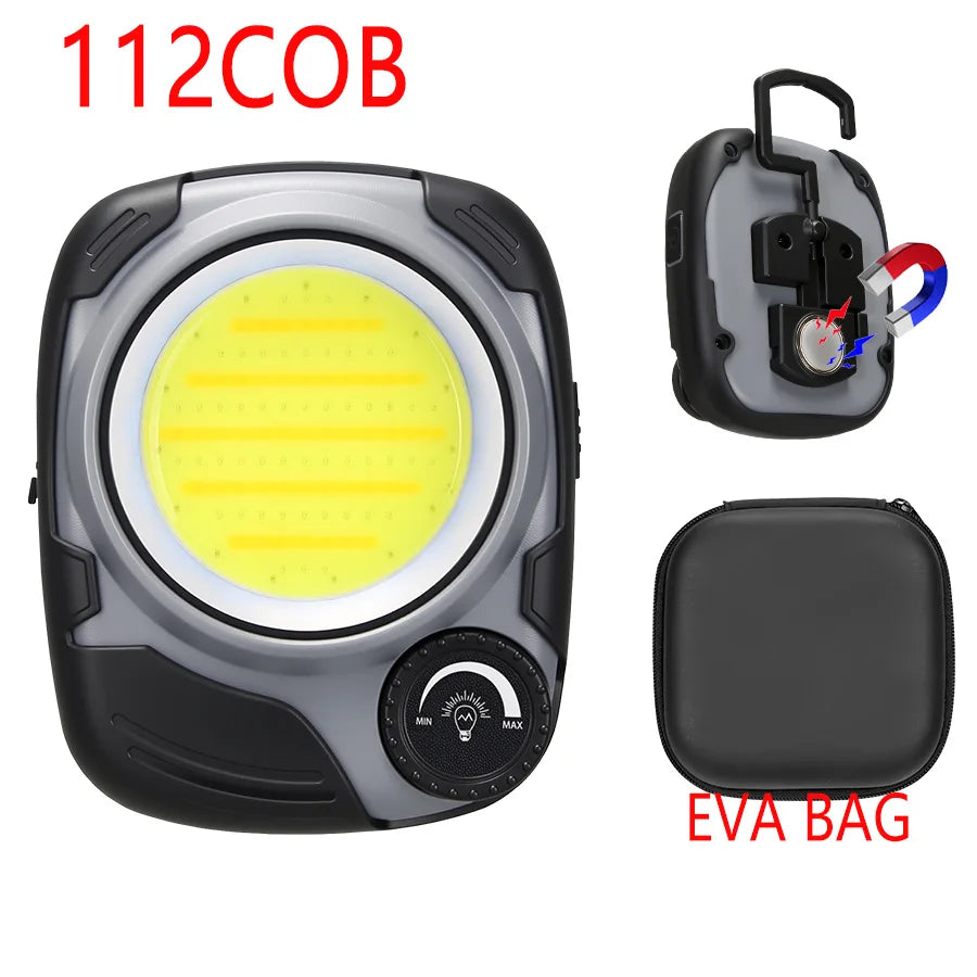 Rechargeable LED/COB Camping Lantern,500LM Stepless Dimming,Waterproof Lamp w/ Hook & Magnet for Hiking Camping Home Emergency