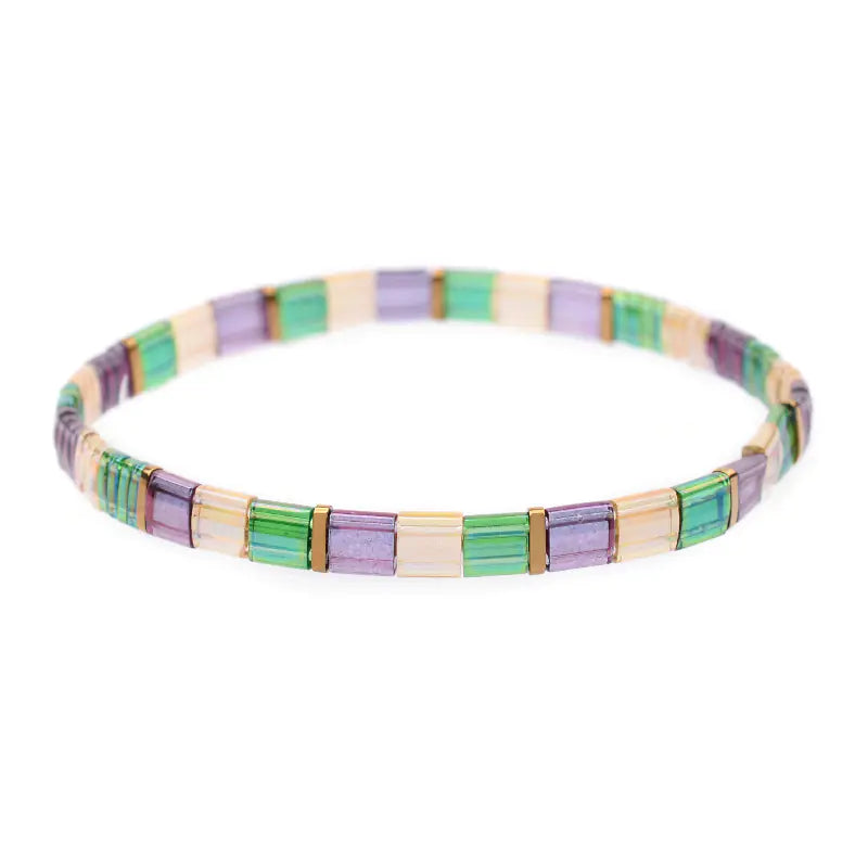 Colorful Square Beaded Bracelet for Women