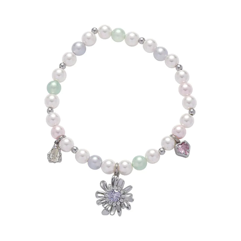 Colorful Pearl Flower Bracelet for Women