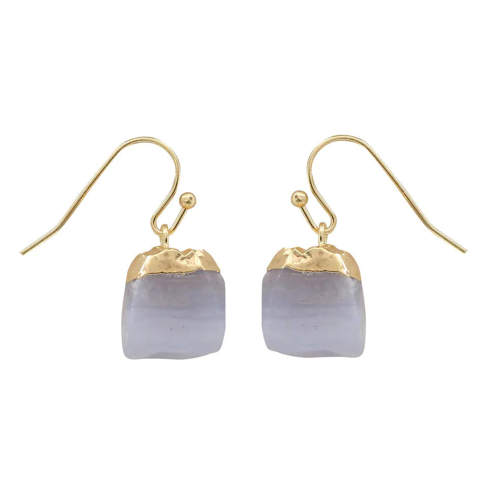 Raw Stone Crystal Earrings - Trendy Accessories