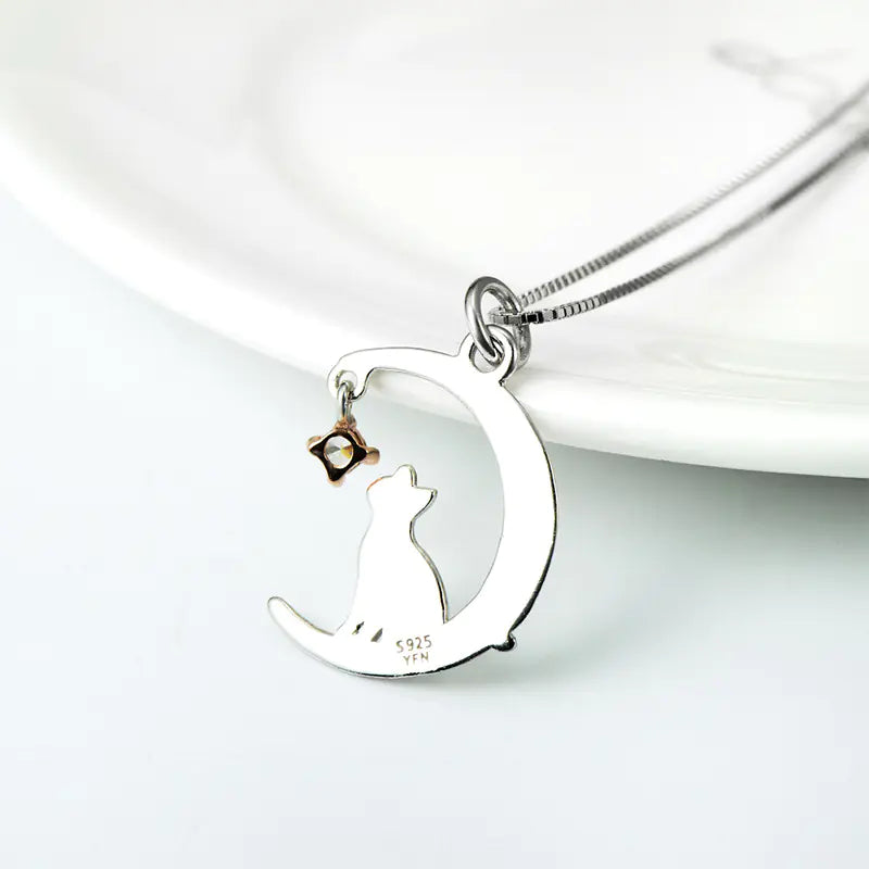Moon Cat Pendant Necklace