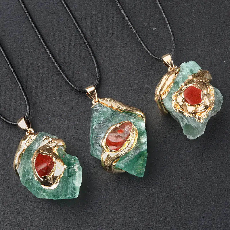 Oversized Irregular Multicolor Crystal Pendant Necklace