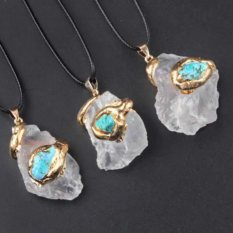 Oversized Irregular Multicolor Crystal Pendant Necklace