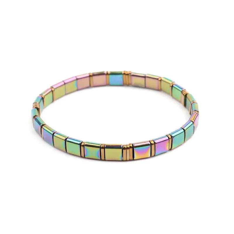 Colorful Square Beaded Bracelet for Women