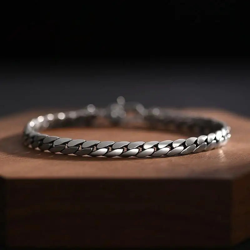 Woven Men's Jewelry Large Square Button Bracelet