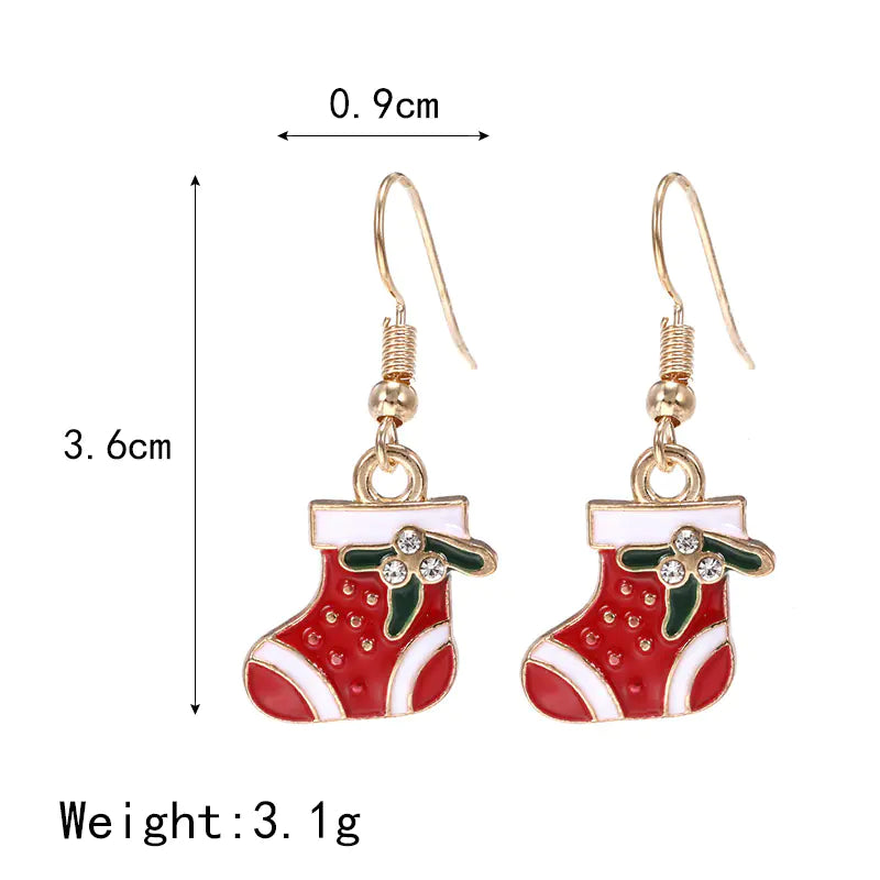 Christmas Series Earrings - Snowman Tree Design