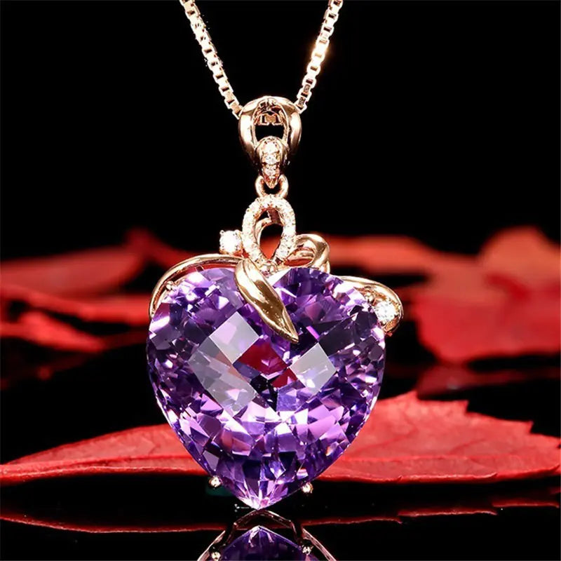 Heart-Shaped Amethyst Pendant