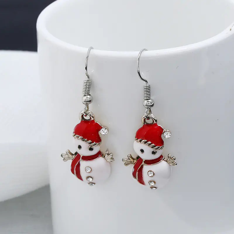 Snowman Earrings - Christmas Jewelry