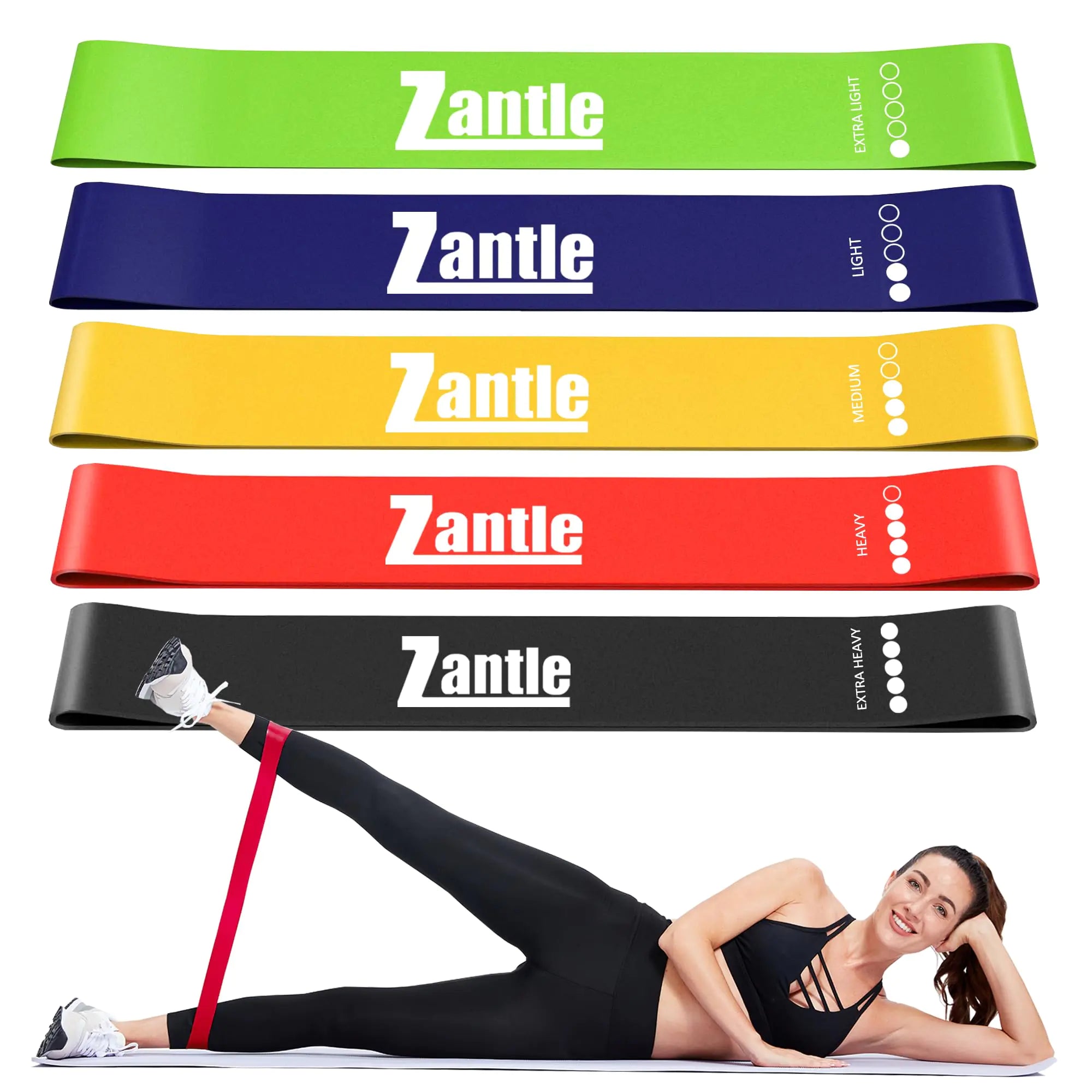 Resistance Band Loops Workout Bands for Men & Women Exercise Bands for Physical Therapy Rubber Resistance Bands Set of 5 Elastic Bands for Home Fitness Yoga Gym Training (Multicolor)