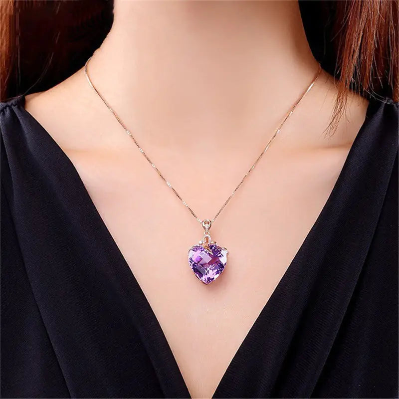 Heart-Shaped Amethyst Pendant