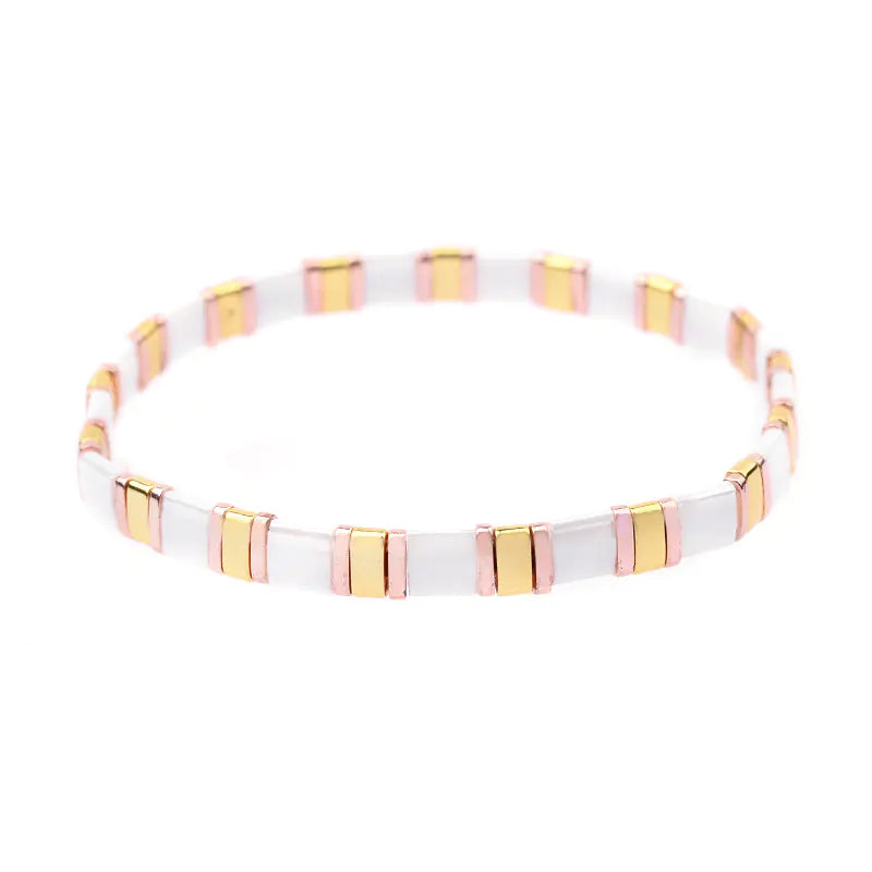 Colorful Square Beaded Bracelet for Women