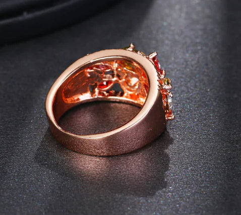 Zircon, Rose Gold, and Rainbow Jewelry Set