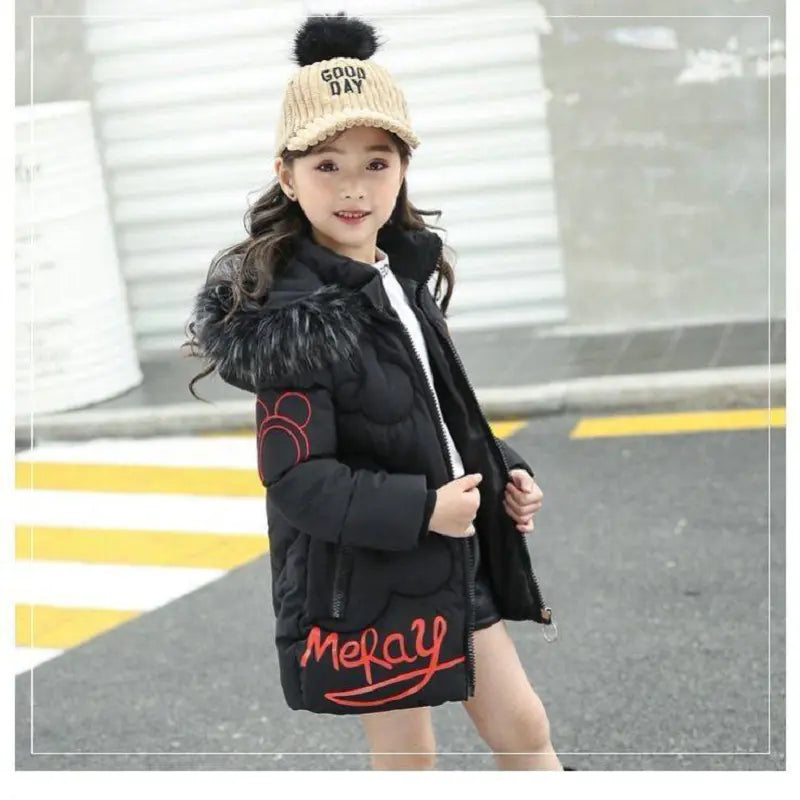 Thickened Korean Style Cotton Jacket for Little Girls