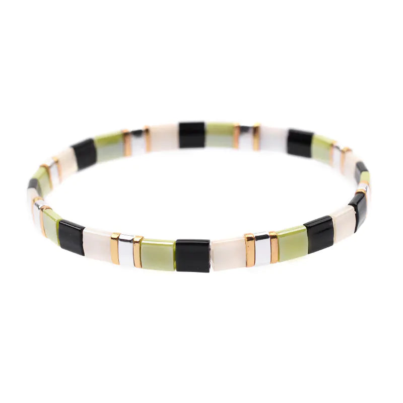 Colorful Square Beaded Bracelet for Women