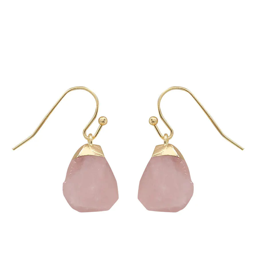 Raw Stone Crystal Earrings - Trendy Accessories