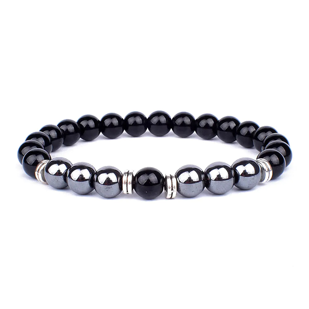 Natural Stone Men's Bracelet: Tiger Eye & Agate