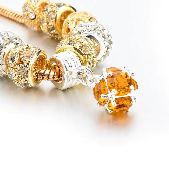 Gold Plated Heart Bead Bracelet for Women (Handmade)