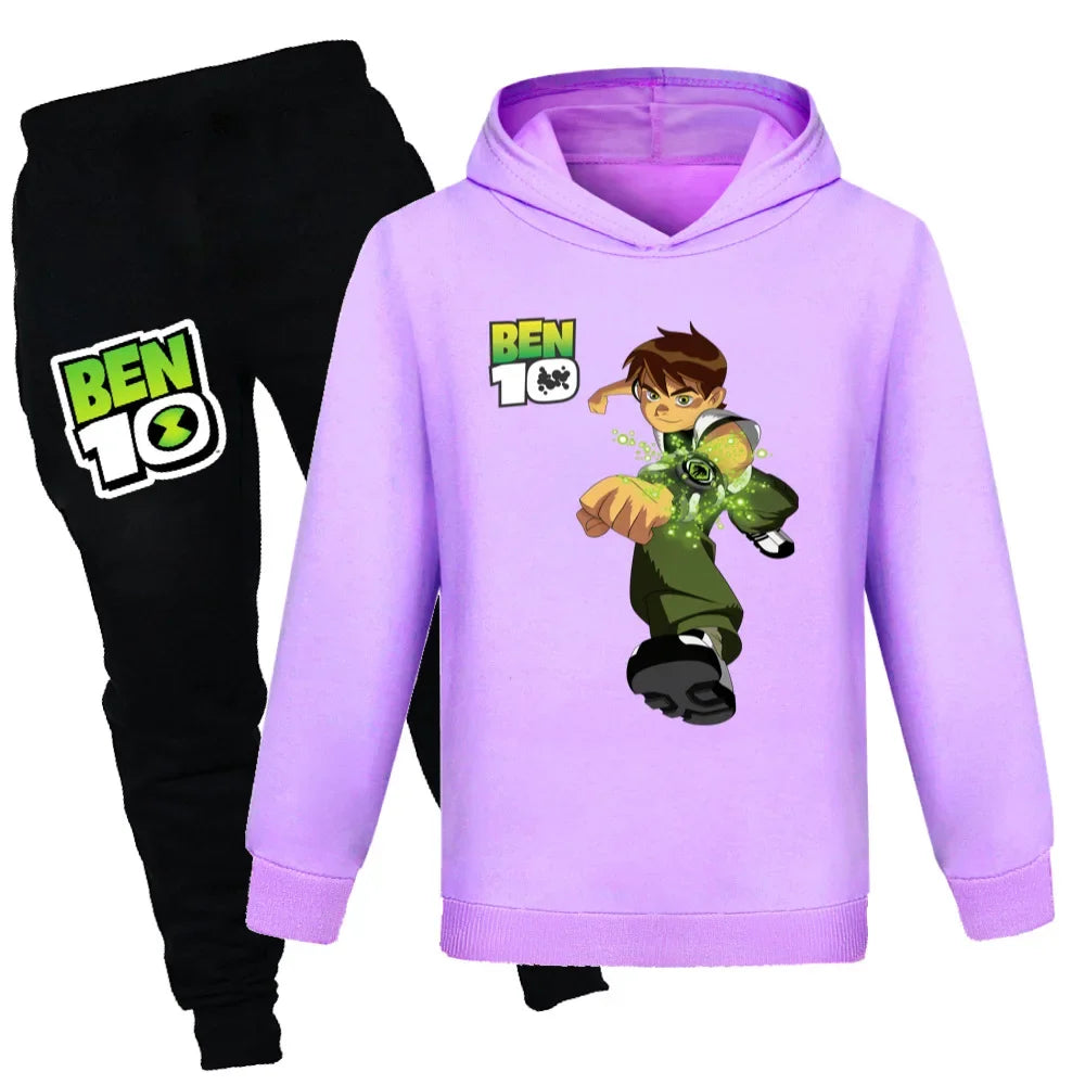 Anime Benning 10 Children Sweatshirt Hooded Suit B-bening Cosplay Costumes Boys Halloween Performance Costume Sportwear