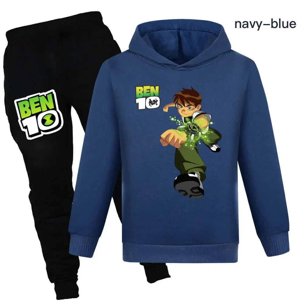 Anime Benning 10 Children Sweatshirt Hooded Suit B-bening Cosplay Costumes Boys Halloween Performance Costume Sportwear