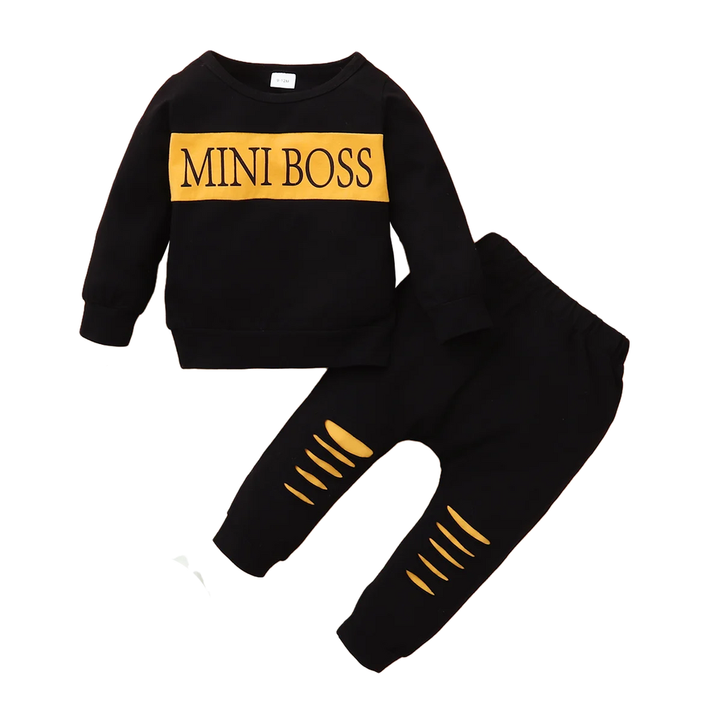 Newborn 0-2Y Baby Boy Suit 2PCSClothes Print Long Sleeve T-shirt Top + Long Pant Set Sport Casual Spring Outfit Clothing