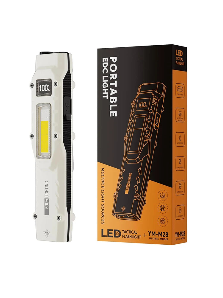 Rechargeable Small Tactical Flashlight EDC LED Light with Digital Display 13 Modes Pocket Flashlight with Clip For Home Outdoor