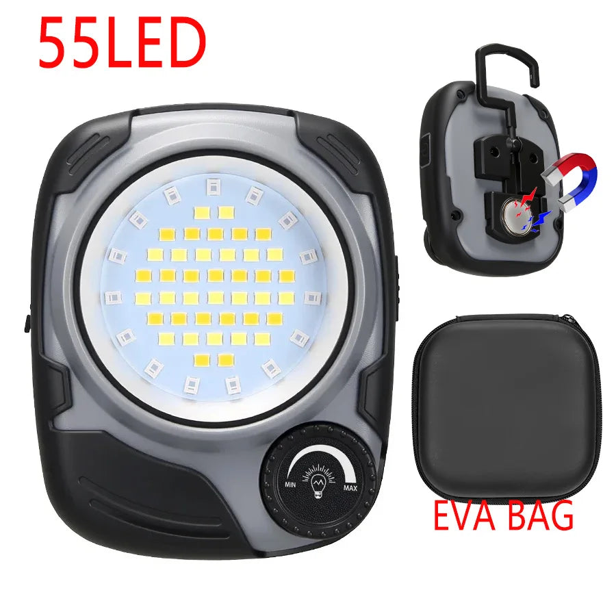 Rechargeable LED/COB Camping Lantern,500LM Stepless Dimming,Waterproof Lamp w/ Hook & Magnet for Hiking Camping Home Emergency