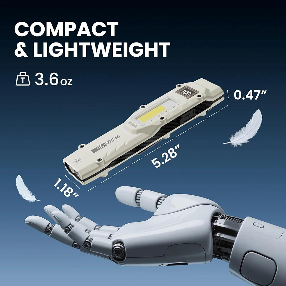 Rechargeable Small Tactical Flashlight EDC LED Light with Digital Display 13 Modes Pocket Flashlight with Clip For Home Outdoor