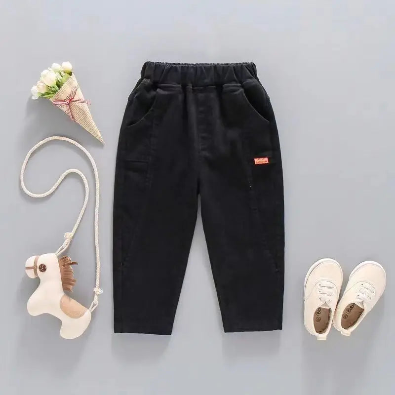 Spring Kids Pants & Capris Cotton Trousers Boys Thin Long Pants Spring Fall Casual Wear Simple Design Baby Childrens Clothing