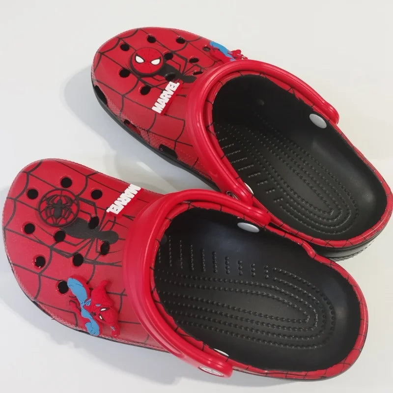 Summer Cartoon Spider-Man Shoes Hole Slippers Outdoor Beach Sandals Comfortable Casual Lightweigt Eva Home Cool Boys Shoes
