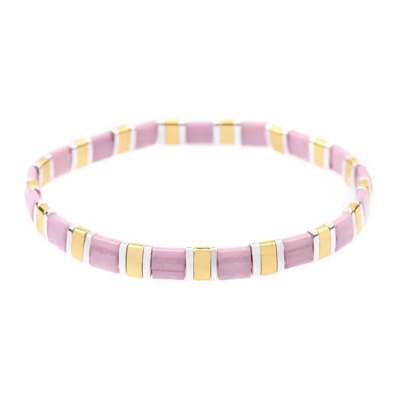 Colorful Square Beaded Bracelet for Women