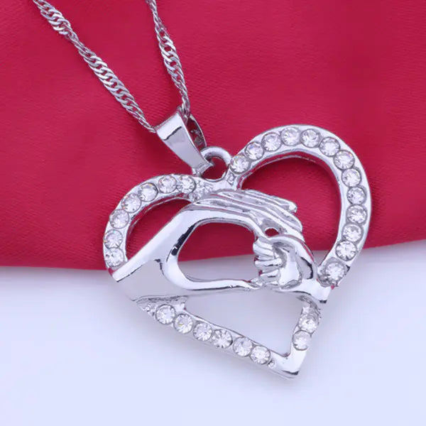 Mommy and Me Heart-Shaped Pendant Necklace