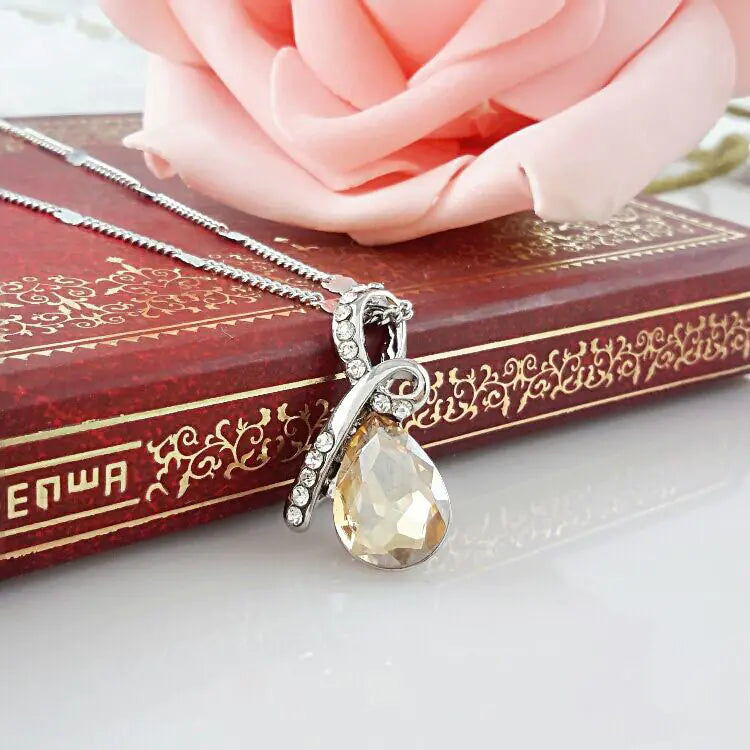 Wholesale Crystal Necklace - Angel Tear Pendant